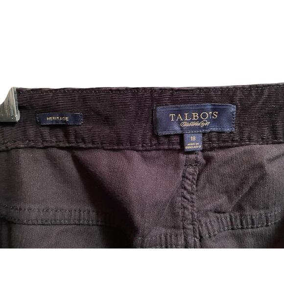 Talbots Black Corduroy Jeans Women 18 Plus High Waist Straight Leg Slimming NWOT - Picture 5 of 9